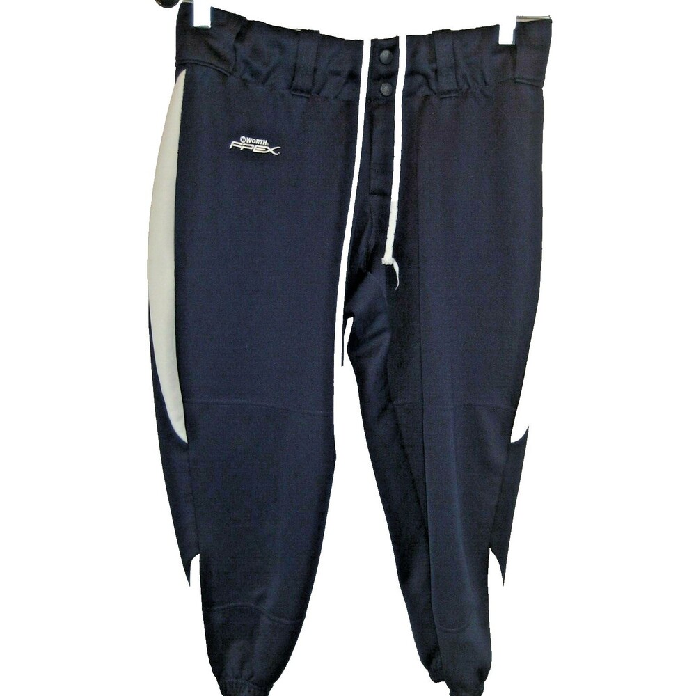 Worth Black Baseball Pants Athletic Elastic Waist Drawstring Stretch Youth LG